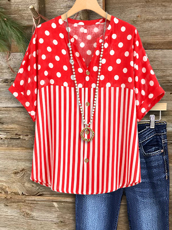 Cherry Pop Mixed Print Blouse
