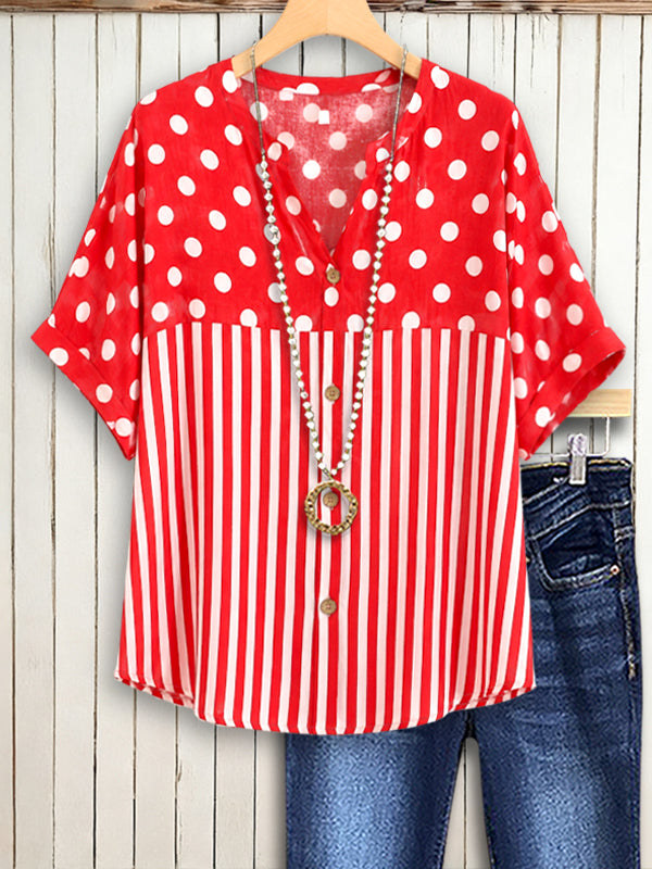 Cherry Pop Mixed Print Blouse