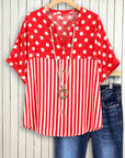 Cherry Pop Mixed Print Blouse