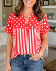 Cherry Pop Mixed Print Blouse