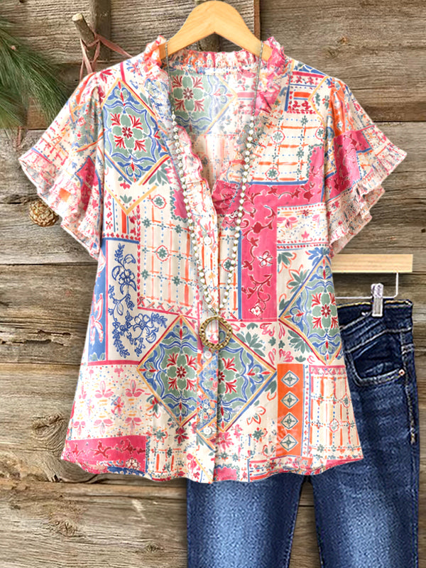 Cottage Charm Ruffle Blouse