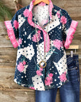 Midnight Bloom Ruffle Shirt