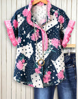 Midnight Bloom Ruffle Shirt