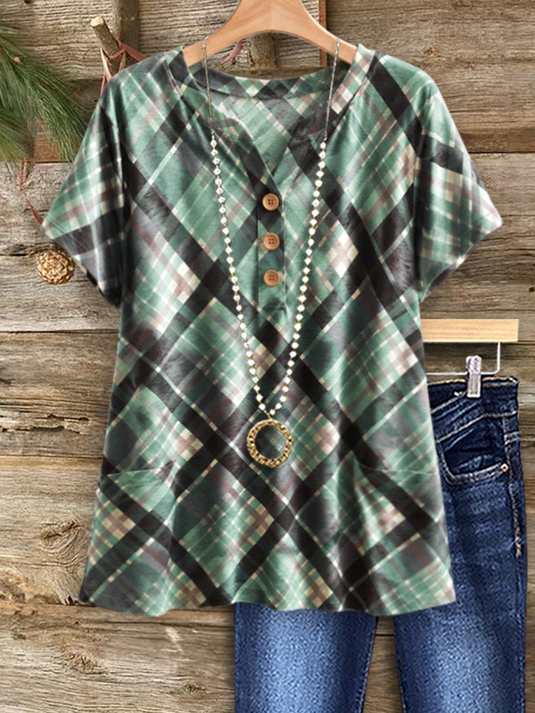 Evergreen Plaid Everyday Top
