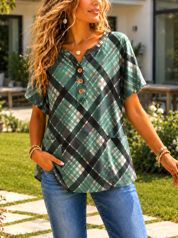 Evergreen Plaid Everyday Top