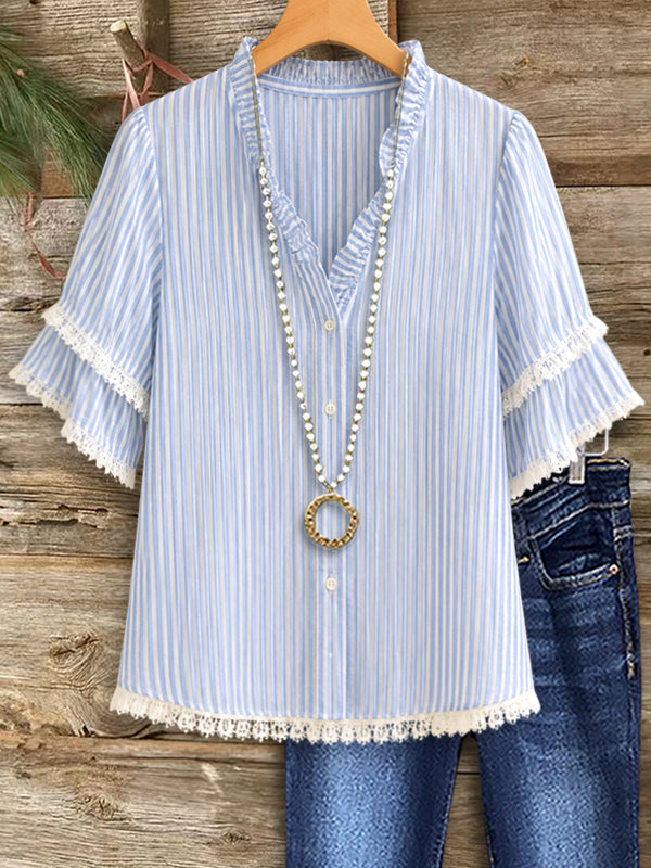 Striped Lace Breeze Blouse