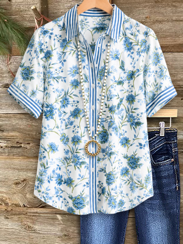 Coastal Bloom Short Sleeve Shirt