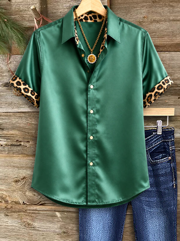 Emerald Luxe Satin Shirt