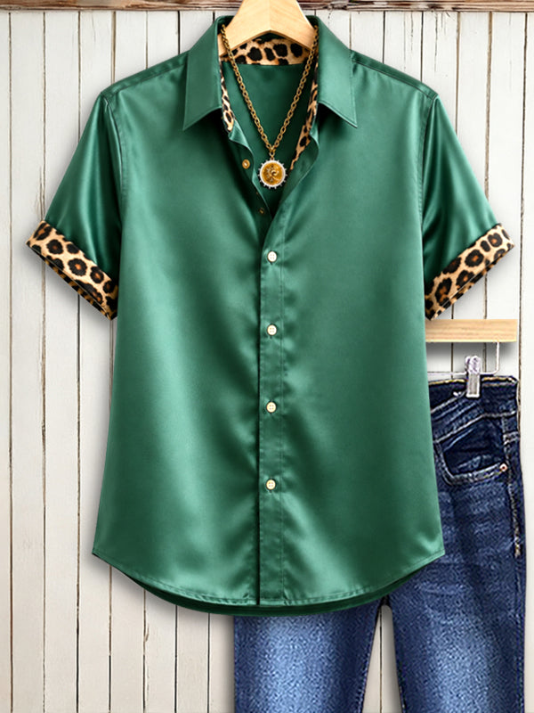 Emerald Luxe Satin Shirt