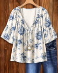 Blue Willow Peasant Blouse