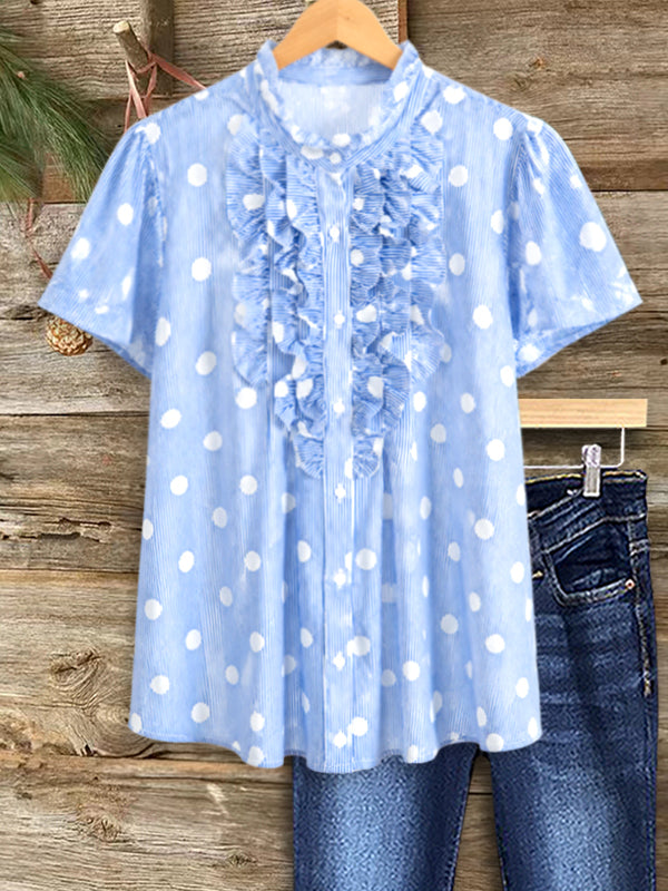 Sky Breeze Ruffle Blouse