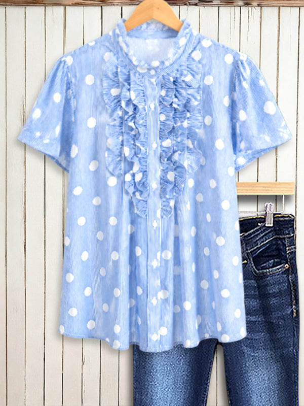 Sky Breeze Ruffle Blouse