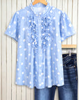 Sky Breeze Ruffle Blouse