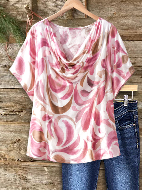 Blush Whisper Drape Neck Top