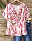 Blush Whisper Drape Neck Top