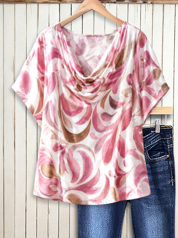 Blush Whisper Drape Neck Top