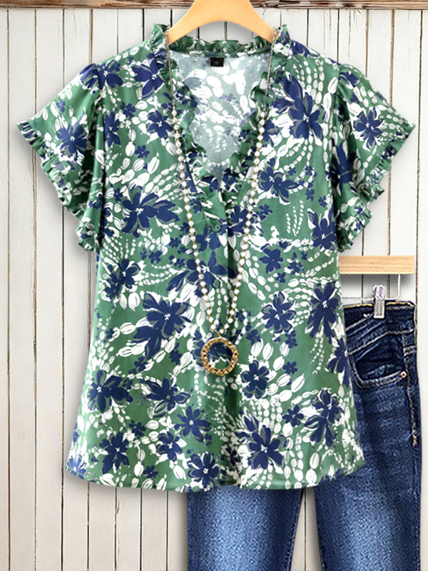 Garden Grace Ruffle Blouse