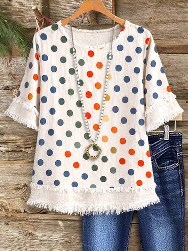 Confetti Dot Fringe Top