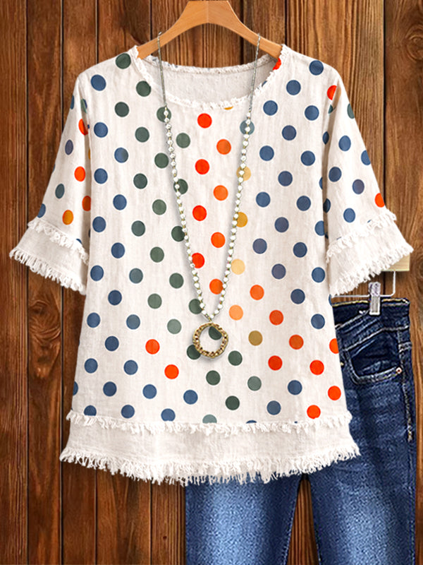 Confetti Dot Fringe Top