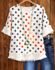 Confetti Dot Fringe Top