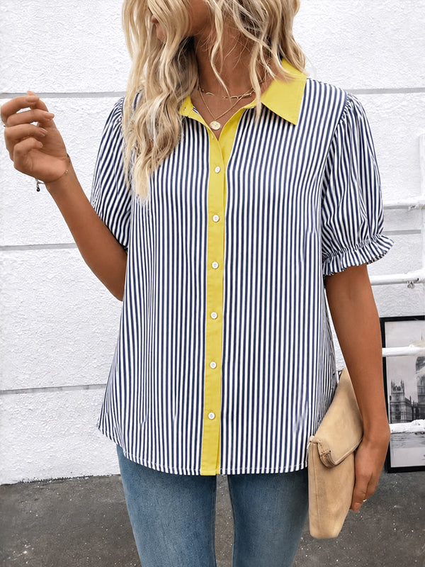 Sunshine Stripe Puff Sleeve Blouse