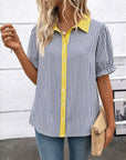 Sunshine Stripe Puff Sleeve Blouse