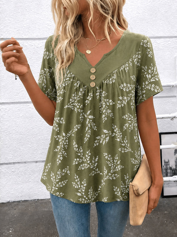 Meadow Breeze Button Top