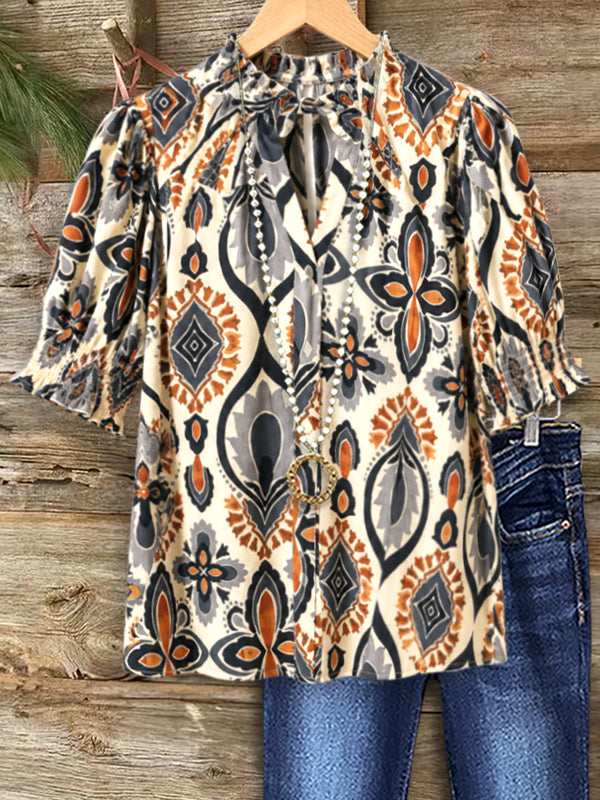 Desert Mosaic Smocked Blouse