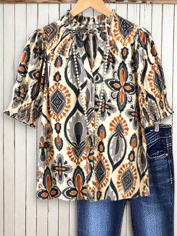 Desert Mosaic Smocked Blouse