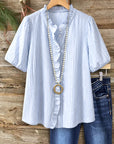 Skyline Ruffle Stripe Blouse