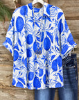 Coastal Citrus Collared Button-Up Blouse