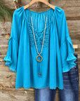 Ocean Breeze Boho Lace Blouse