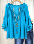 Ocean Breeze Boho Lace Blouse
