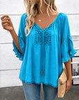 Ocean Breeze Boho Lace Blouse