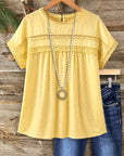 Sunny Swiss Dot Lace Yoke Top
