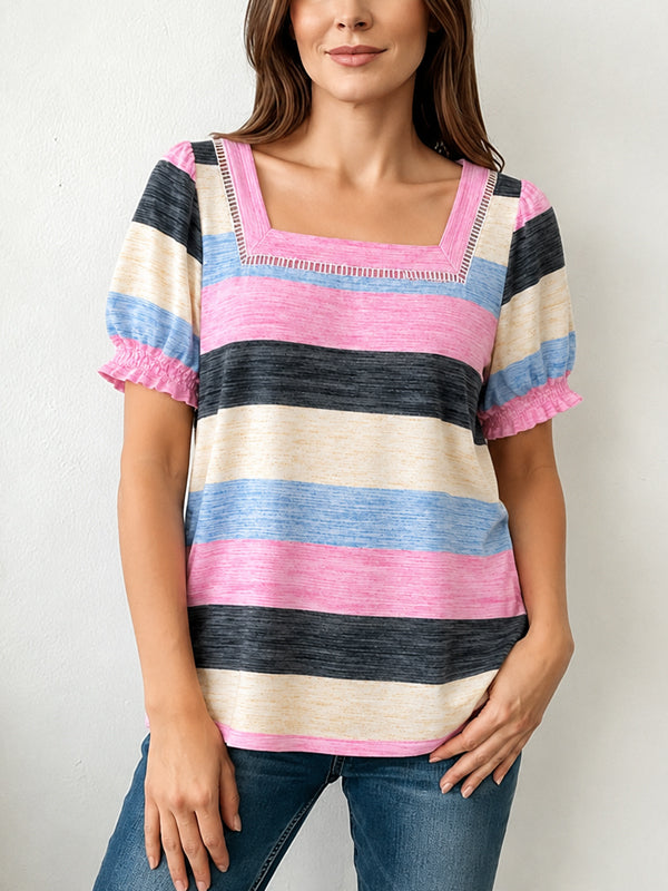 Candy Stripe Square Neck Top