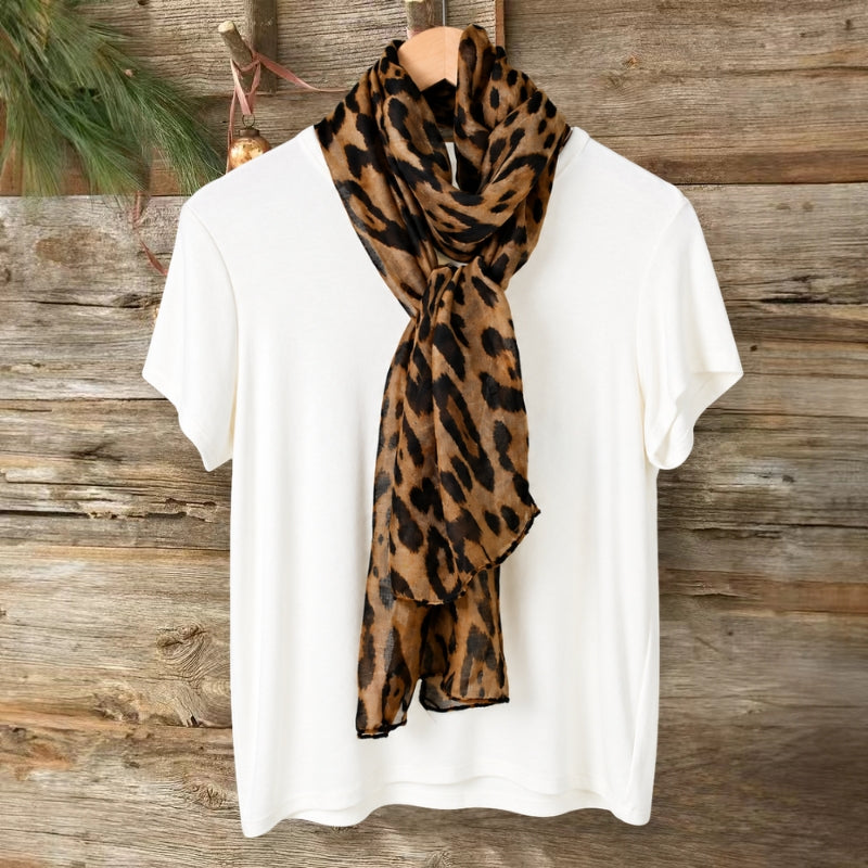 Leopard Print Lightweight Fashion Scarf