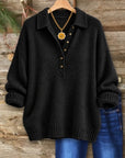 Collared Henley Knit Sweater