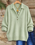 Collared Henley Knit Sweater