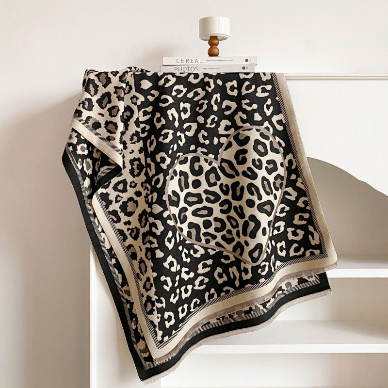 Leopard Patchwork Print Long Scarf