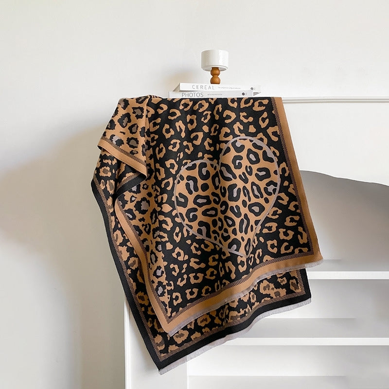 Leopard Patchwork Print Long Scarf