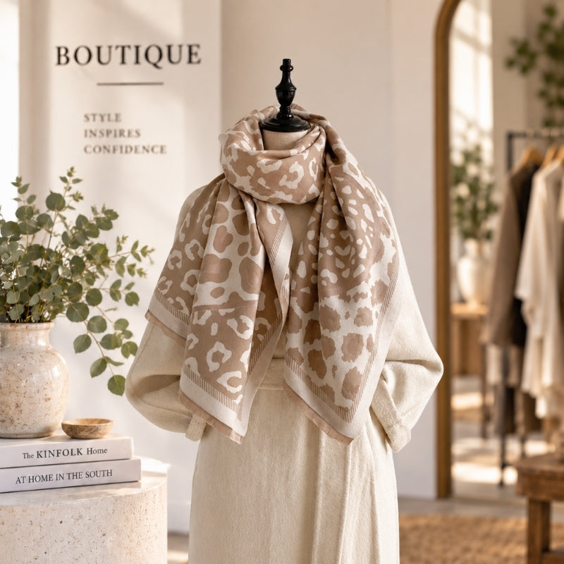 Leopard Patchwork Print Long Scarf