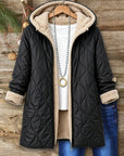 Sherpa Lined Quilted Hooded Coat