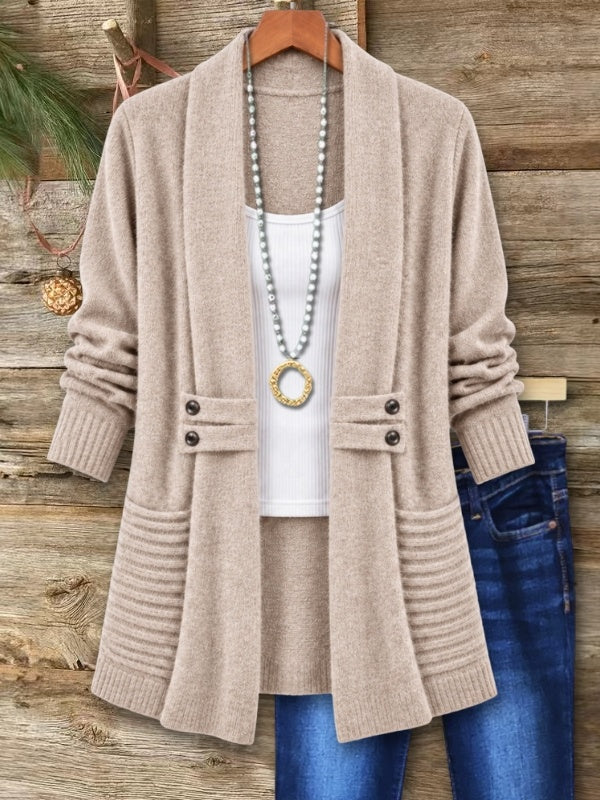 Textured Shawl Collar Cardigan