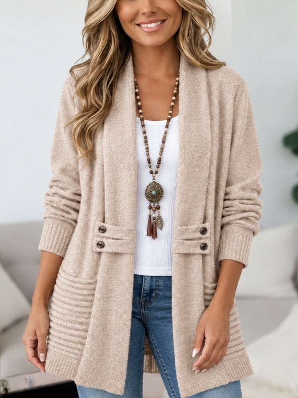 Textured Shawl Collar Cardigan