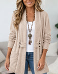 Textured Shawl Collar Cardigan