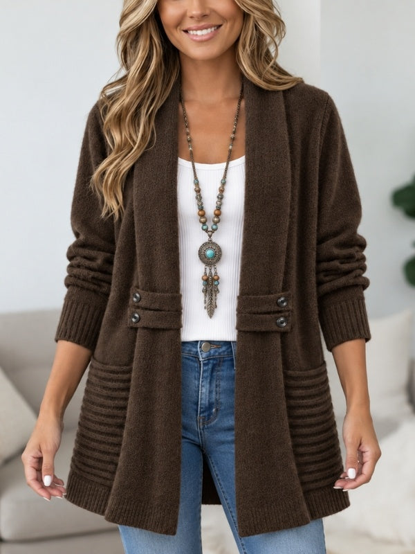 Textured Shawl Collar Cardigan