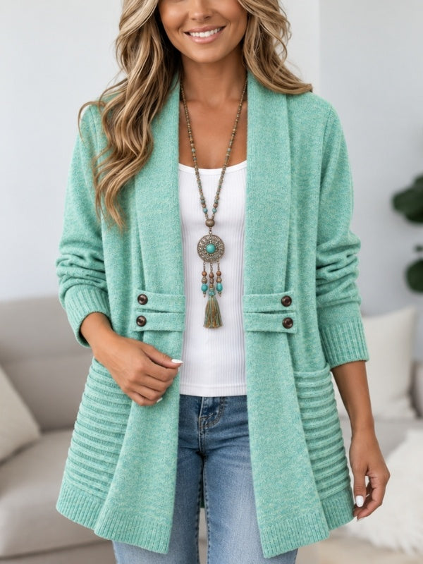 Textured Shawl Collar Cardigan