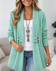 Textured Shawl Collar Cardigan