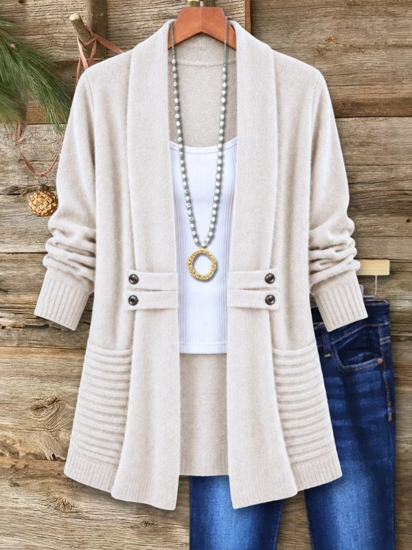 Textured Shawl Collar Cardigan